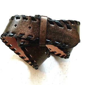 Bronze and Black Leather Belt Strap